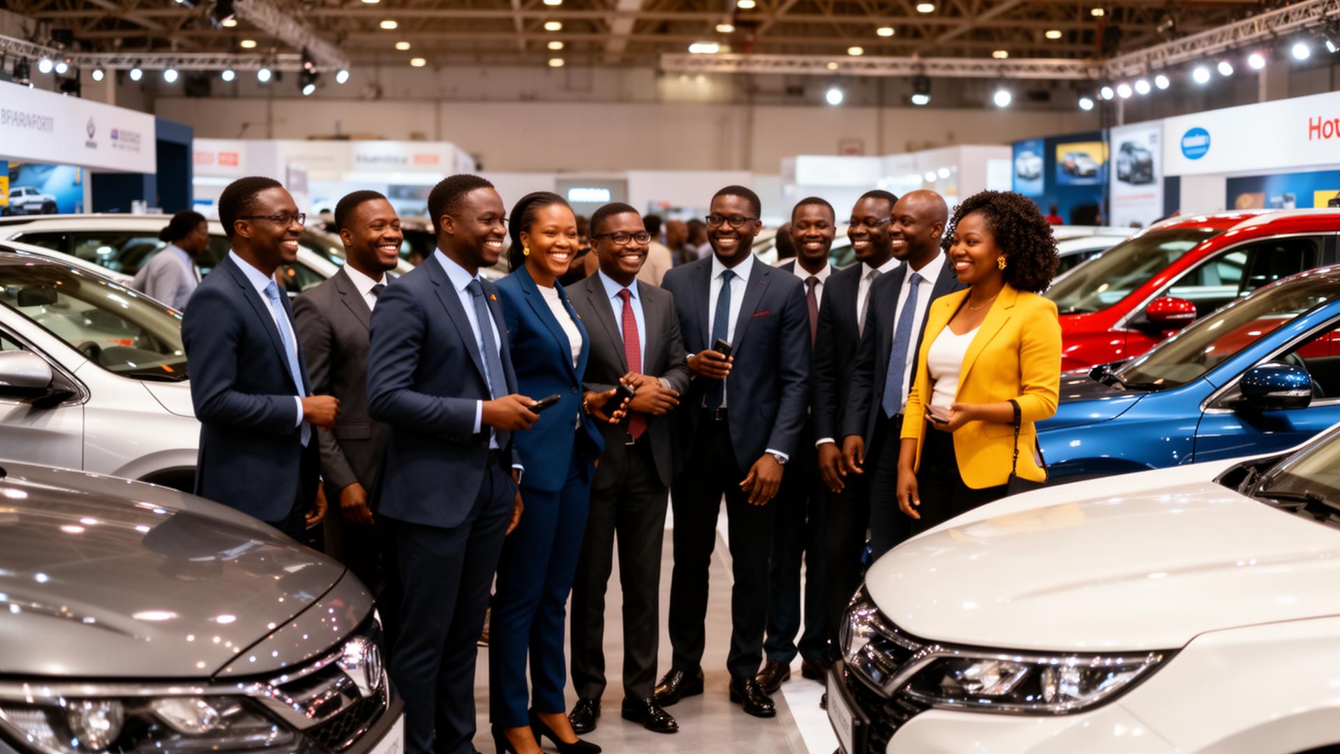 Ghanaian business professionals at the auto trade fair