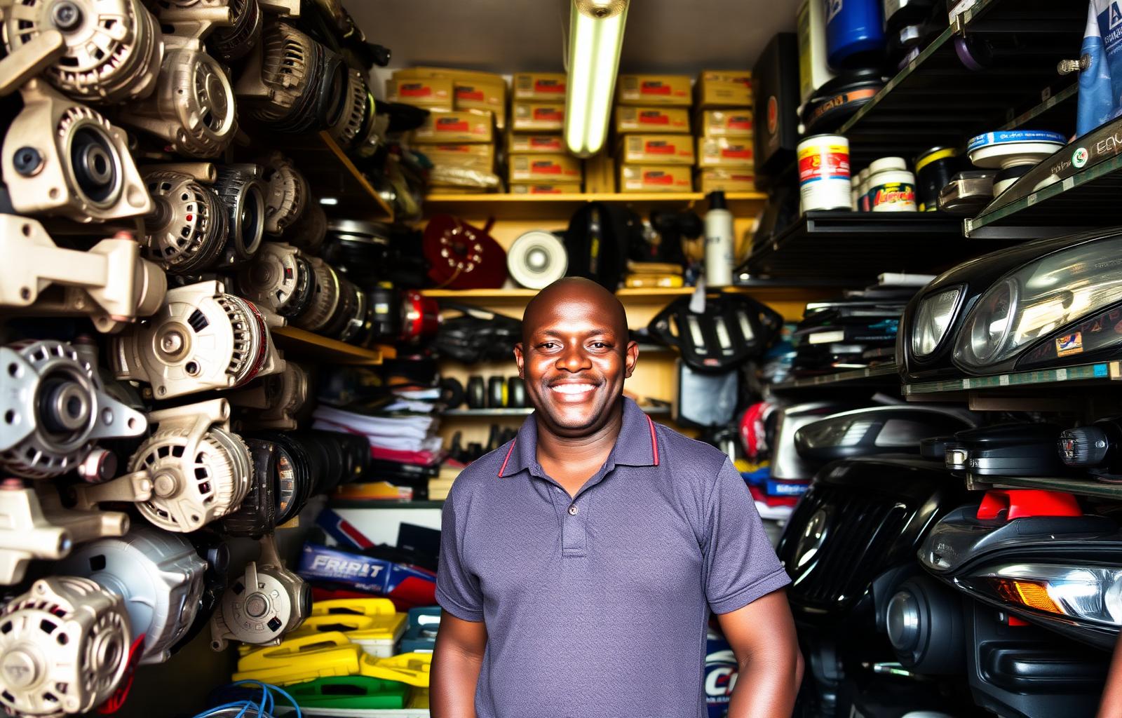 Ghanaian spare parts dealer in Abossey Okai